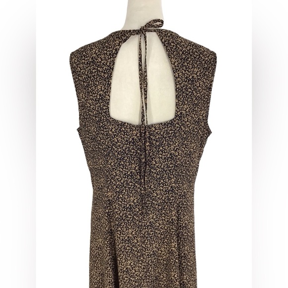 David Warren Black Taupe Vintage Sleeveless Maxi Dress Size 14 NWT - Picture 8 of 11